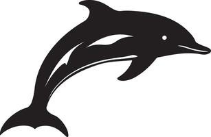 Dolphin Silhouette Vector Illustration White Background