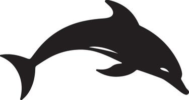 delfín silueta vector ilustración blanco antecedentes