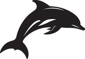 Dolphin Silhouette Vector Illustration White Background