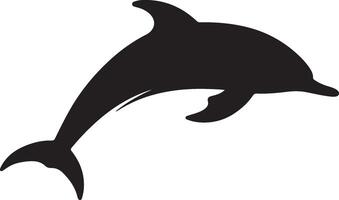 Dolphin Silhouette Vector Illustration White Background