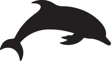 Dolphin Silhouette Vector Illustration White Background