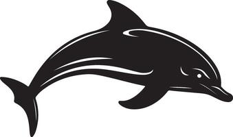 Dolphin Silhouette Vector Illustration White Background