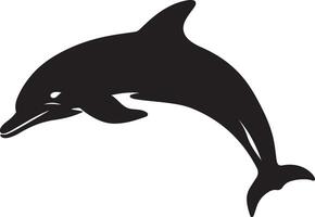 Dolphin Silhouette Vector Illustration White Background