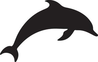 Dolphin Silhouette Vector Illustration White Background