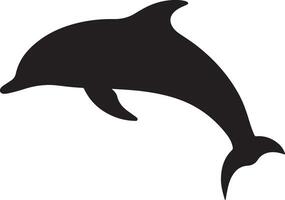 Dolphin Silhouette Vector Illustration White Background