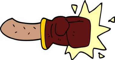 gant de boxe dessin animé doodle png