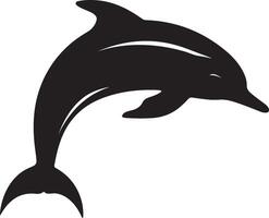 Dolphin Silhouette Vector Illustration White Background