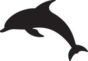 Dolphin Silhouette Vector Illustration White Background