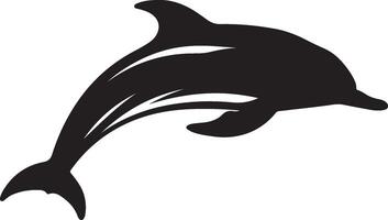 Dolphin Silhouette Vector Illustration White Background