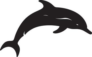 Dolphin Silhouette Vector Illustration White Background