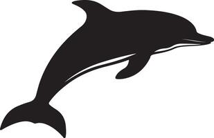 Dolphin Silhouette Vector Illustration White Background