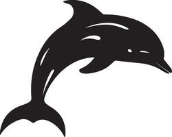 Dolphin Silhouette Vector Illustration White Background