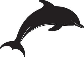 Dolphin Silhouette Vector Illustration White Background