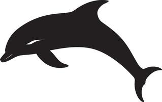 Dolphin Silhouette Vector Illustration White Background