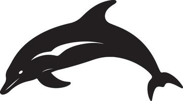 Dolphin Silhouette Vector Illustration White Background