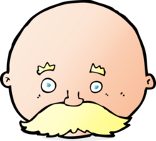 cartoon bald man with mustache png