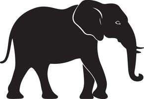 Elephant Silhouette Vector Illustration White Background