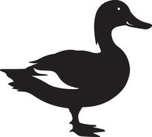 Duck Silhouette Vector Illustration White Background