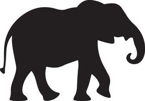 Elephant Silhouette Vector Illustration White Background