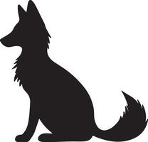 Fox Silhouette Vector Illustration White Background