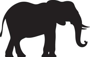 Elephant Silhouette Vector Illustration White Background