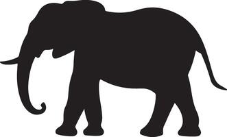 Elephant Silhouette Vector Illustration White Background