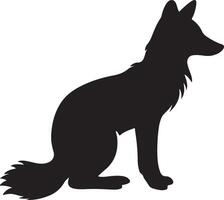 Fox Silhouette Vector Illustration White Background