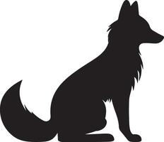 Fox Silhouette Vector Illustration White Background