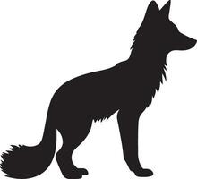 Fox Silhouette Vector Illustration White Background