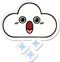 sticker van een schattige cartoon sneeuwwolk png