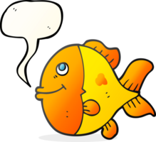 mano dibujado habla burbuja dibujos animados pescado png