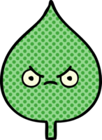 comic book style cartoon of a expressional leaf png