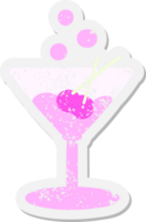 cocktail nel un' bicchiere grunge etichetta png