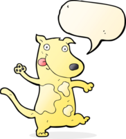 perro feliz de dibujos animados con burbujas de discurso png