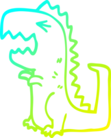 cold gradient line drawing of a cartoon roaring t rex png