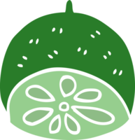 tecknad doodle lime frukt png