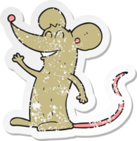 Retro beunruhigter Aufkleber einer Cartoonmaus png