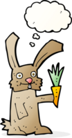 cartoon rabbit with carrot with thought bubble png