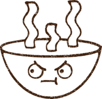 dessin au fusain de soupe chaude png