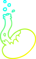 cold gradient line drawing of a cartoon bubbling chemicals png