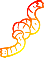 warm gradient line drawing of a cartoon knotted rope png