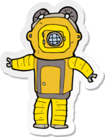 sticker of a cartoon deep sea diver png