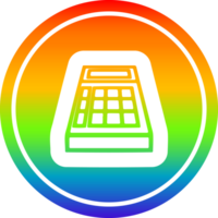 math calculator circular icon with rainbow gradient finish png