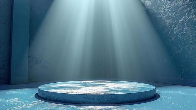 AI generated 3d illustration empty podium with abstact background very realistic front view mock up photo