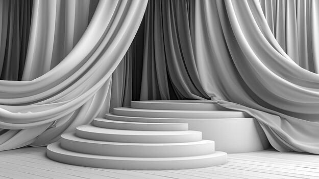 AI generated 3d illustration empty podium with abstact background very realistic front view mock up photo