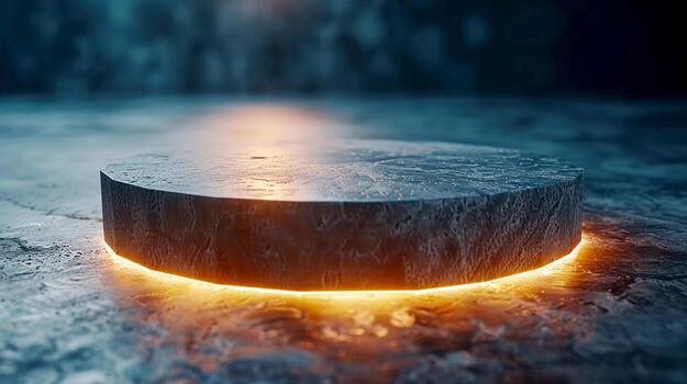 AI generated 3d illustration empty podium with abstact background very realistic front view mock up photo