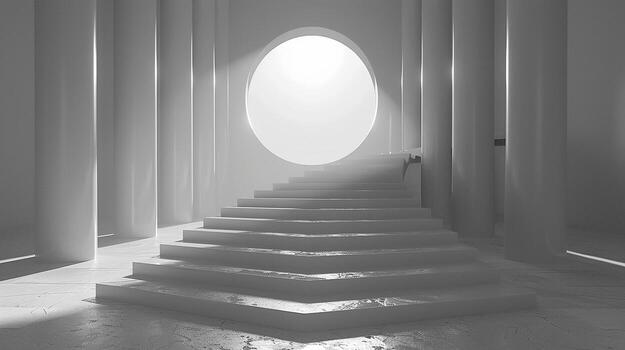 AI generated 3d illustration empty podium with abstact background very realistic front view mock up photo