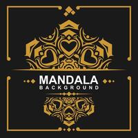 Golden frame with mandala art background. free vector