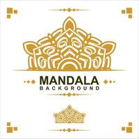 Gold frame on a white background, mandala luxury frame design. vector