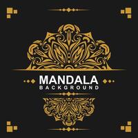 Golden frame with mandala art background. free vector